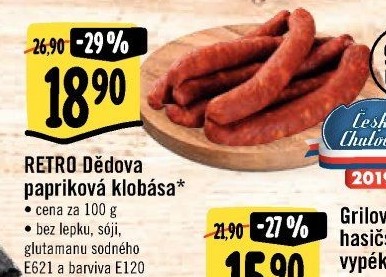 Dědova klobása papriková Albert Retro