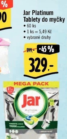 Kapsle do myčky Platinum Jar