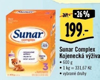 Kojenecké mléko Sunar Complex