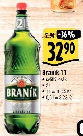 Pivo světlý ležák 11° Jedenáctka Braník