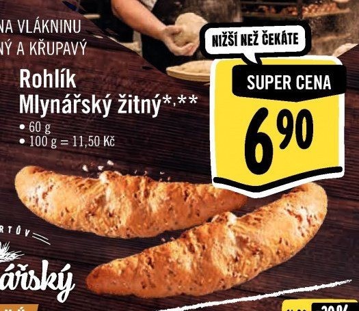 Rohlík Mlynářský žitný Albert