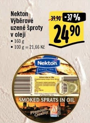 Šproty uzené v oleji výběrové Nekton