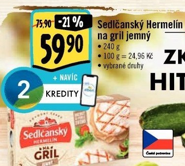Sýr Hermelín na gril Sedlčanský