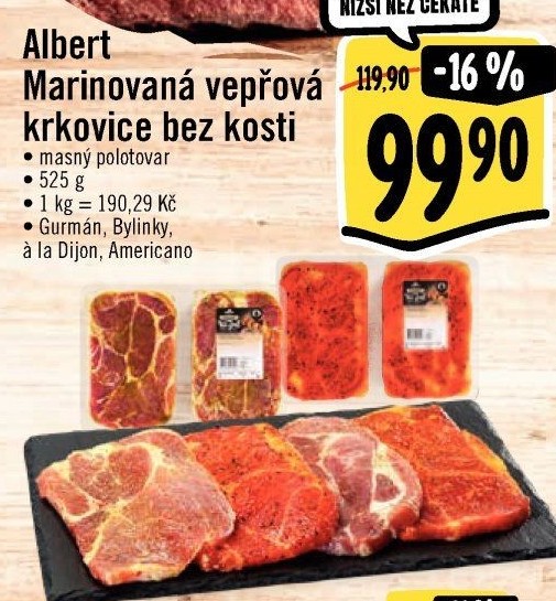 Vepřová krkovice marinovaná bez kosti Gurmán Od řezníka na gril Albert