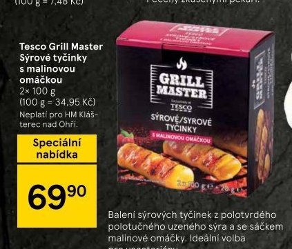 Tesco Grill Master Sýrové tyčinky s malinovou omáčkou