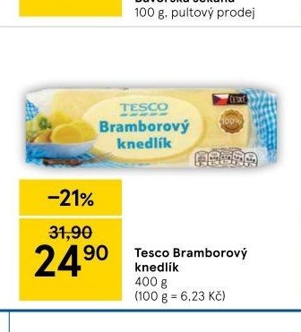 Tesco Bramborový knedlík
