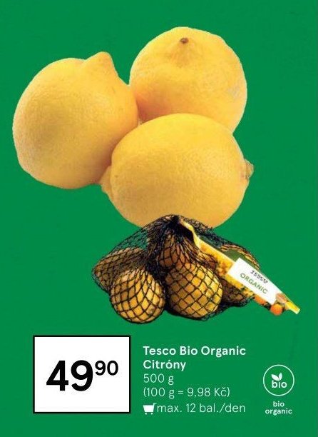 Tesco Bio Organic Citróny