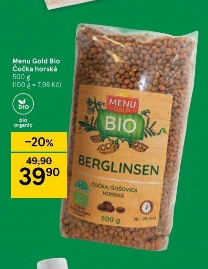 Menu Gold Bio Čočka horská 500 g