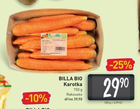 BILLA BIO Karotka