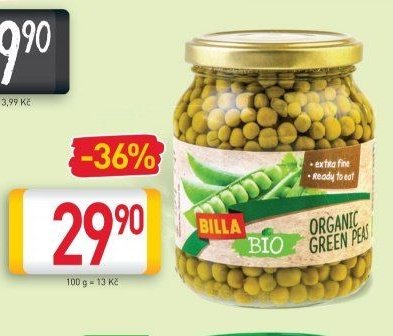 BILLA BIO Hrášek