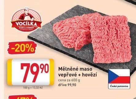 Mělněné maso vepřové + hovězí