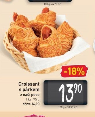 Croissant s párkem z naší pece