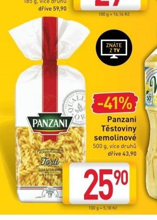 Panzani Těstoviny semolinové