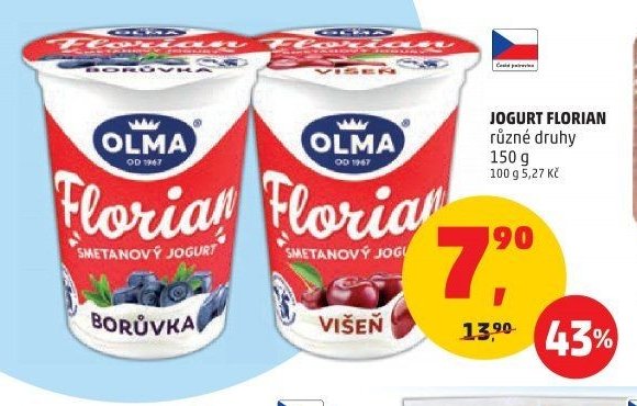 Jogurt Florian různé druhy