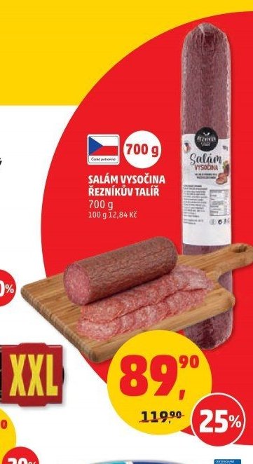 SALÁM VYSOČINA ŘEZNÍKŮV TALÍŘ 700 g