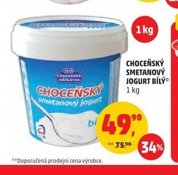 CHOCEŇSKÝ SMETANOVÝ JOGURT BÍLÝ 1 kg