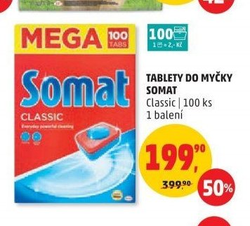 TABLETY DO MYČKY SOMAT Classic 100 ks