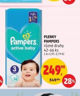 PLENKY PAMPERS různé druhy 42-66 ks