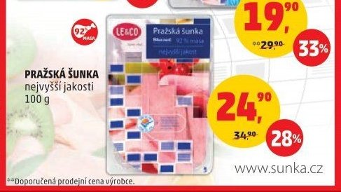 PRAŽSKÁ ŠUNKA nejvyšší jakosti 100 g