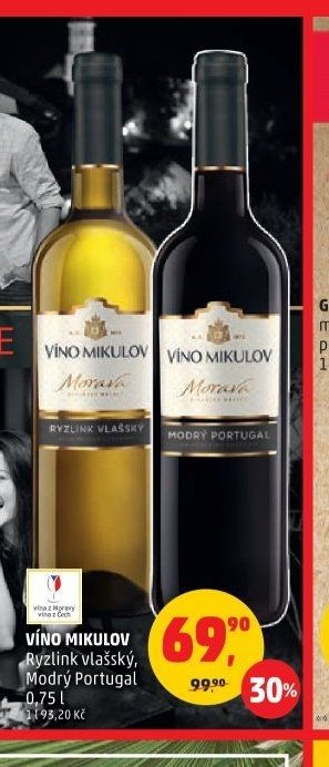 VÍNO MIKULOV Ryzlink vlašský, Modrý Portugal 0,75 l