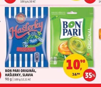 BON PARI ORIGINÁL, HAŠLERKY, SLAVIA