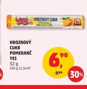 HROZNOVÝ CUKR POMERANČ YES
