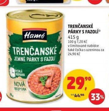 TRENČANSKÉ PÁRKY S FAZOLÍ HAMÉ