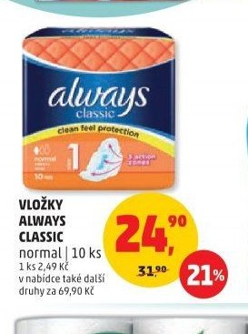 Vložky Always Classic