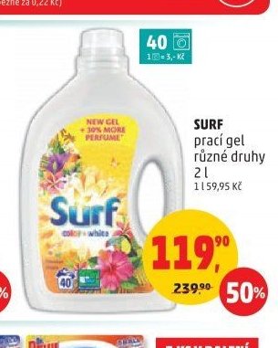 Surf prací gel