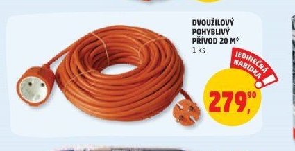 Dvoužilový pohyblivý přívod 20 m