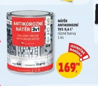 Nátěr antikorozní 3v1 0,6 l