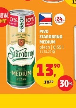 PIVO STAROBRNO MEDIUM plech 0,55 l