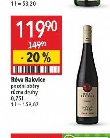Réva Rakvice pozdní sběry různé druhy