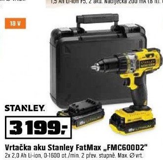 Vrtačka aku Stanley FatMax „FMC600D2“