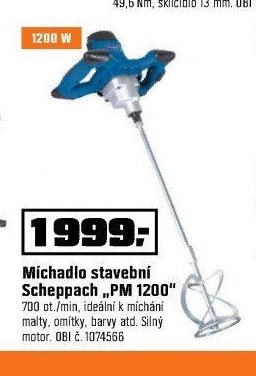 Míchadlo stavební Scheppach „PM 1200“