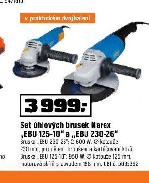 Set úhlových brusek Narex „EBU 125-10“ a „EBU 230-26“