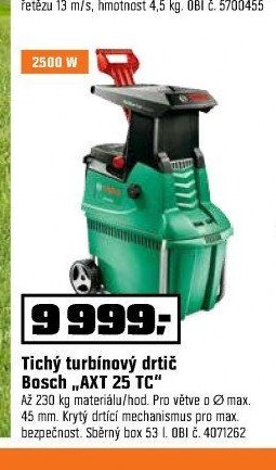 Tichý turbínový drtič Bosch AXT 25 TC