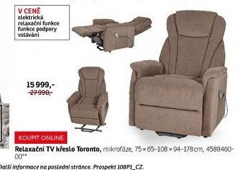 Relaxační TV křeslo Toronto - ASKO akcniletaky.com
