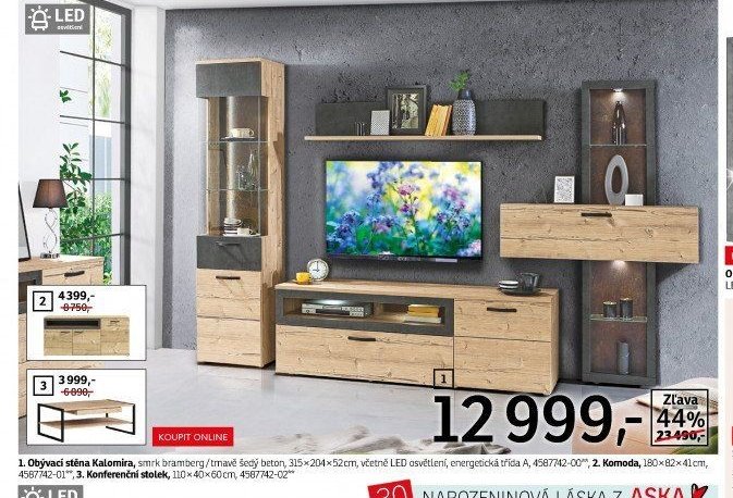 Obývací stěna Kalomira - ASKO akcniletaky.com