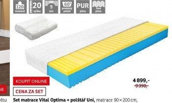 Set matrace Vital Optima + polštář Uni - ASKO akcniletaky.com