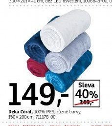 Deka Coral, 100% PES, různé barvy, 150x200 cm - ASKO akcniletaky.com