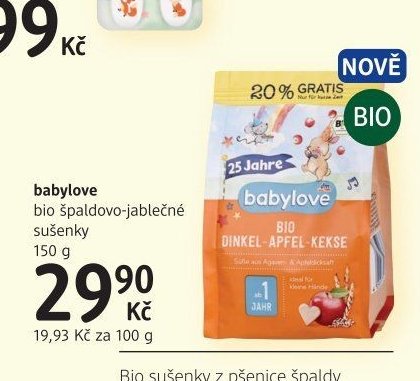 babylove bio špaldovo-jablečné sušenky