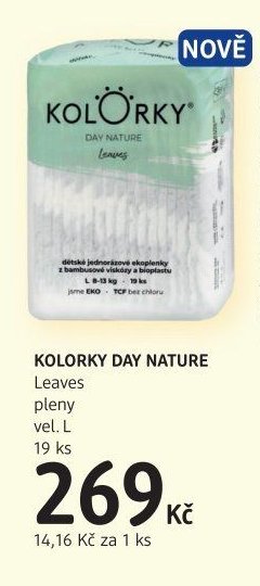 Kolorky Day Nature Leaves pleny vel. L 19 ks
