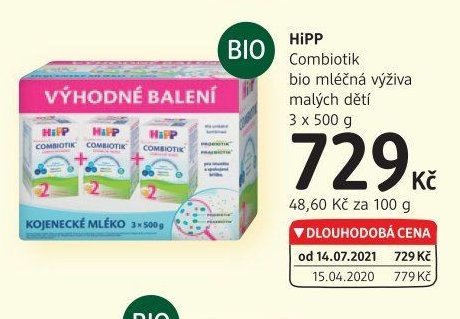 HiPP Combiotik bio mléčná výživa malých dětí 3 x 500 g