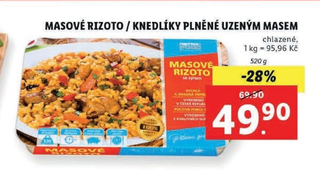 MASOVÉ RIZOTO / KNEDLÍKY PLNĚNÉ UZENÝM MASEM