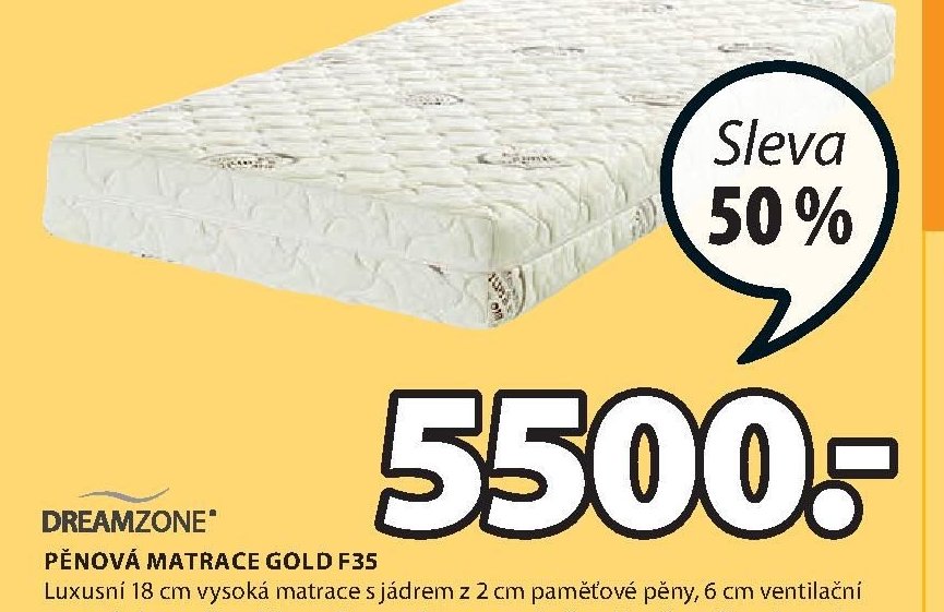 PĚNOVÁ MATRACE GOLD F35