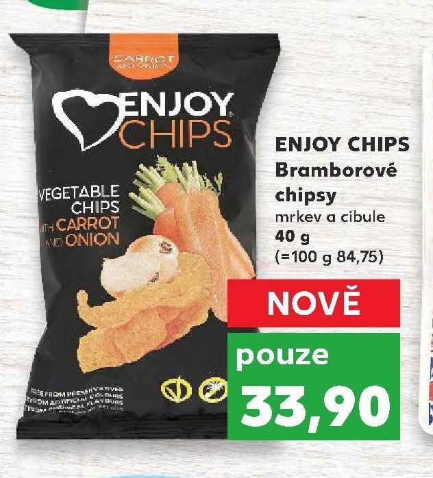 ENJOY CHIPS Bramborové chipsy mrkev a cibule 40 g