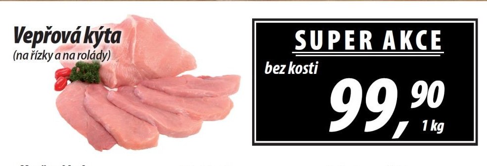 Vepřová kýta (na řízky a na rolády) bez kosti