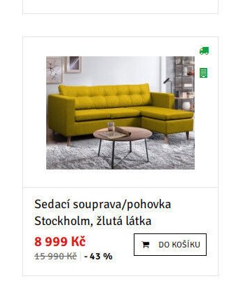 Sedací souprava/pohovka Stockholm, žlutá látka - ASKO akcniletaky.com