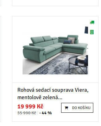 Rohová sedací souprava Viera, mentolově zelená - ASKO akcniletaky.com